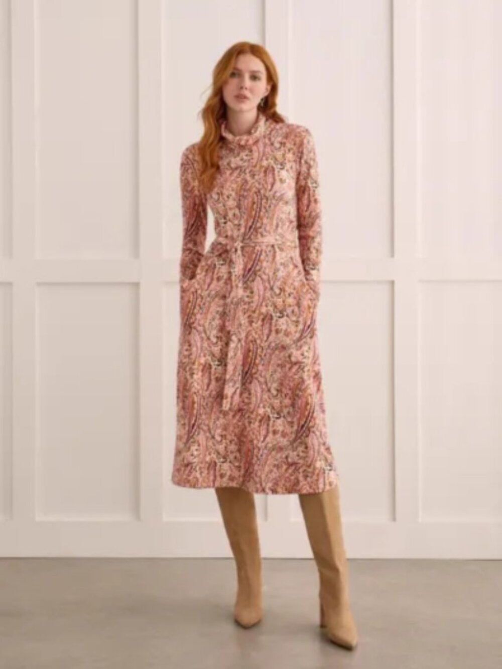 Tribal ULTRA SOFT TURTLENECK MIDI DRESS NEW
